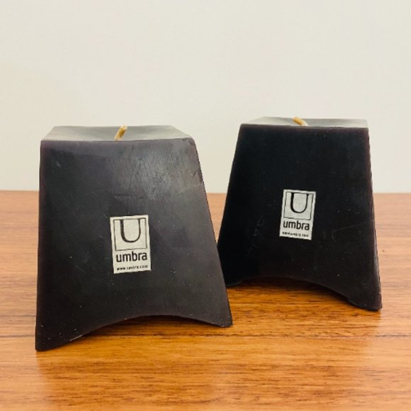 Umbra Purple/Eggplant Large Block Candles ~ Set of 2 - Picture 4 of 9